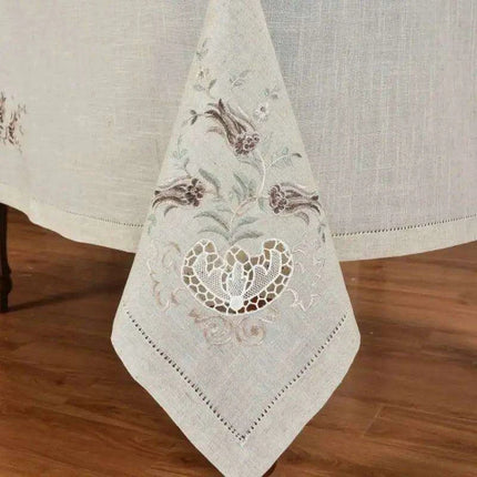 Tulip Elegance Embroidered Table Linens Collection