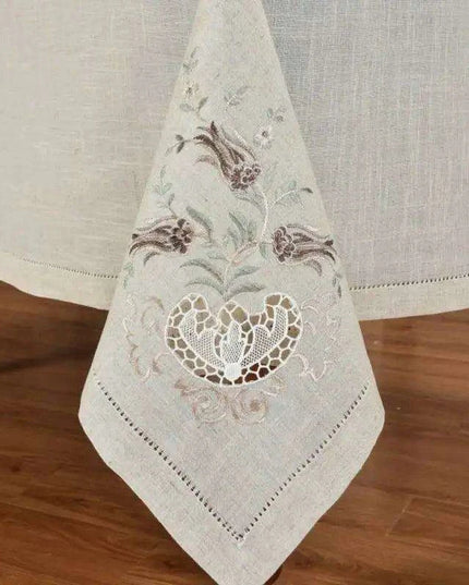 Tulip Elegance Embroidered Table Linens Collection