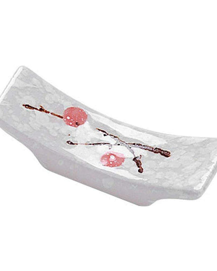 Charming Eco-Conscious Snowflake Ceramic Chopstick Holder - Enhance Your Dining Experience with Japanese Elegance