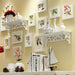 Elegant 13-Piece White Wood Carved Photo Frame Collection with Shelf Accents