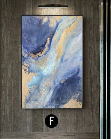 Tranquil Abstract Canvas Art in Nordic Blue - Stylish Modern Decor for Any Space
