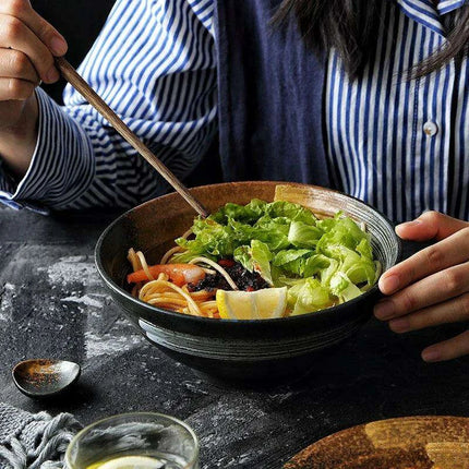 Exquisite Japanese-Inspired Ceramic Tableware Set - Frosted Bowls and Plates for Upscale Dining