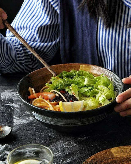 Exquisite Japanese-Inspired Ceramic Tableware Set - Frosted Bowls and Plates for Upscale Dining