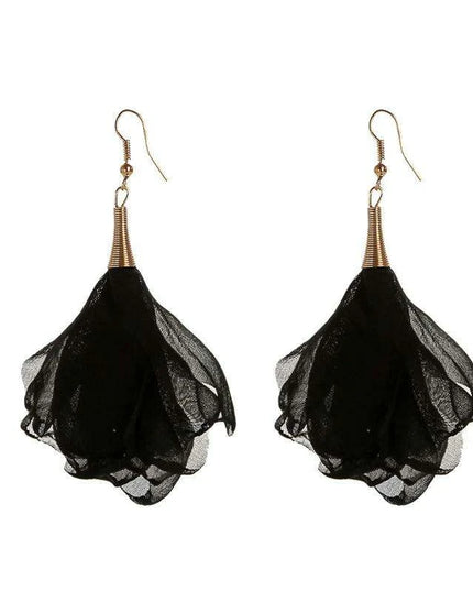 Elegant Bohemian Floral Chiffon Earrings: A Chic Expression of Luxury