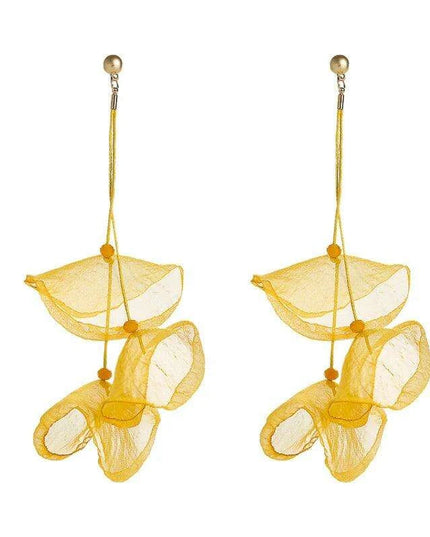 Elegant Bohemian Floral Chiffon Earrings: A Chic Expression of Luxury