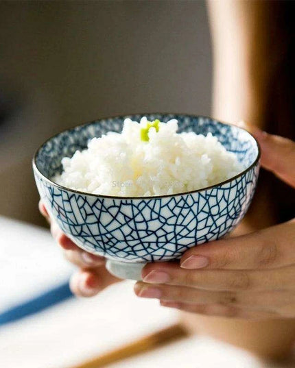 Elegant Japanese Ceramic Ramen and Soup Bowl Set
