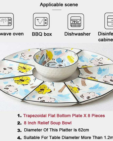 Sophisticated 9-Piece Porcelain Dining Set with 8 Versatile Soup Bowls (CZY-BS1030)