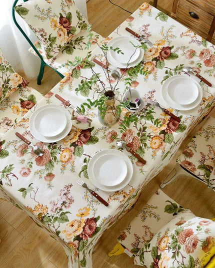 Elegant Chinese Floral Cotton Tablecloth: Enhance Your Dining Experience