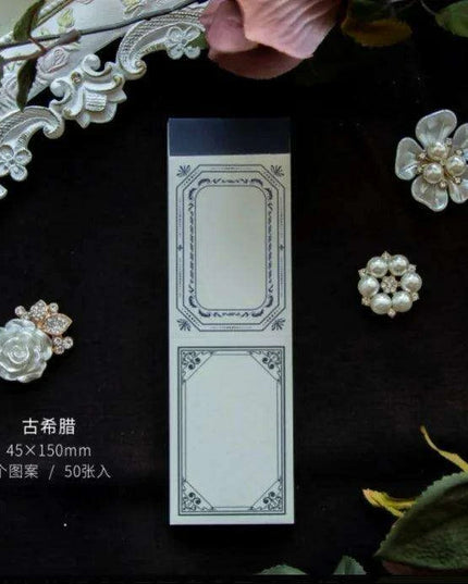 Byzantine Blossom: 50-Piece Floral Memo Pad Set for Sophisticated Note-Taking