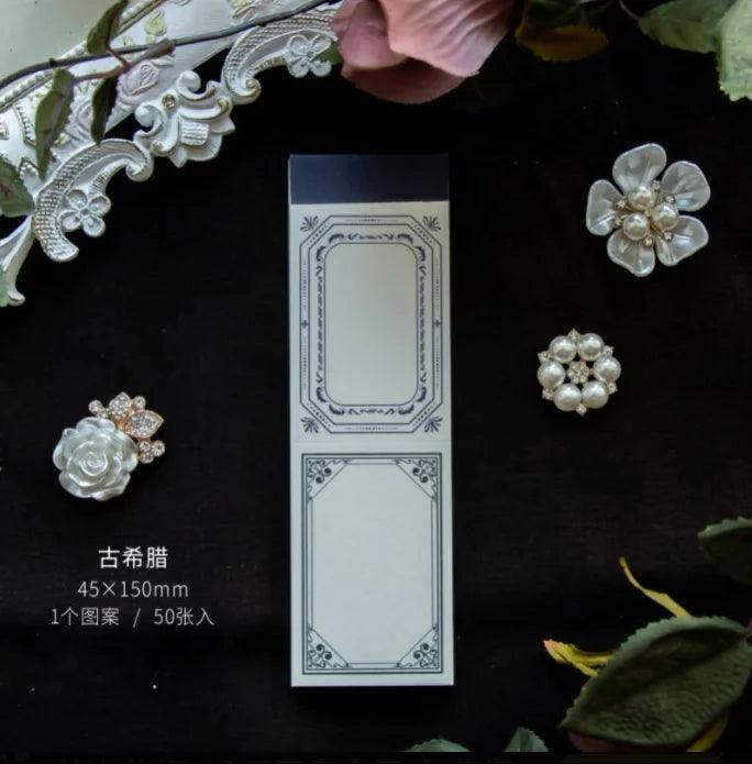 Byzantine Blossom: 50-Piece Floral Memo Pad Set for Sophisticated Note-Taking