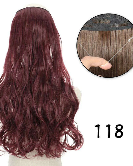 Blonde and Black Halo Hair Extensions for Effortless Volume and Length Boost