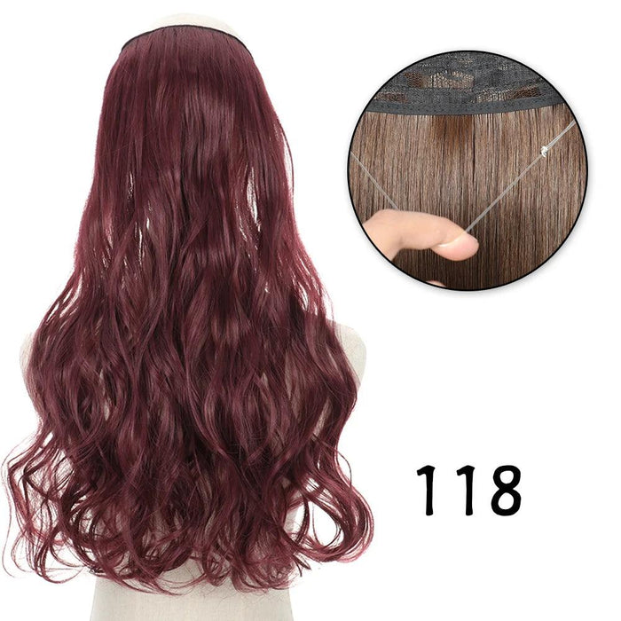 Blonde and Black Halo Hair Extensions for Effortless Volume and Length Boost