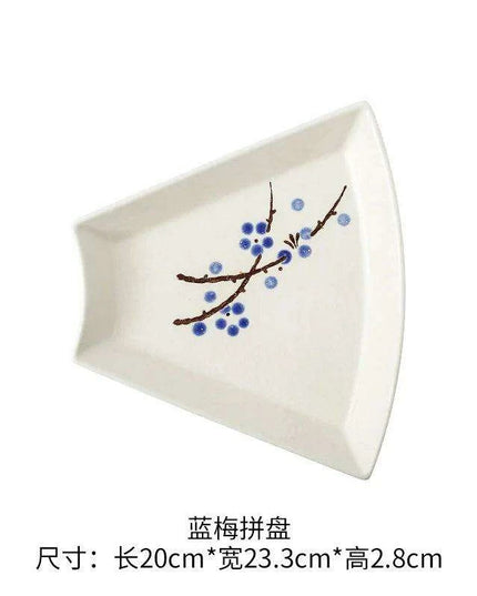 Artisan Hand-Painted Japanese Ceramic Dining Set with Elegant Platter and Bowl