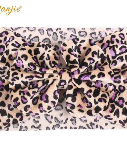 Leopard Print Velvet Headband and Hair Bow Set - Stylish Hair Accessories for Fashion-Forward Girls