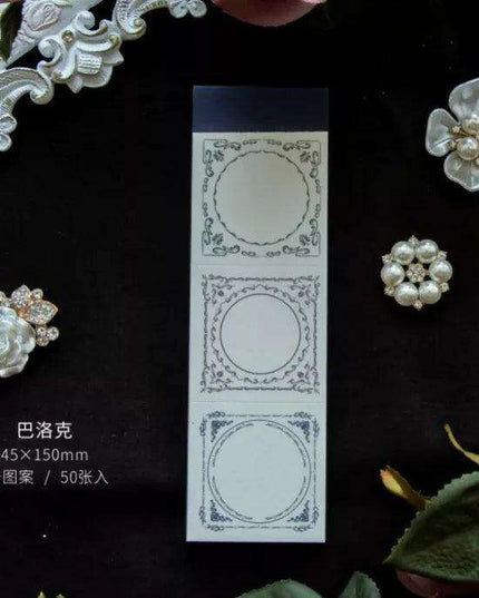 Byzantine Blossom: 50-Piece Floral Memo Pad Set for Sophisticated Note-Taking