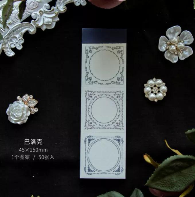 Byzantine Blossom: 50-Piece Floral Memo Pad Set for Sophisticated Note-Taking