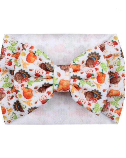 Turkey Print Baby Headband - Festive Holiday Hair Accessory for Thanksgiving Cheer