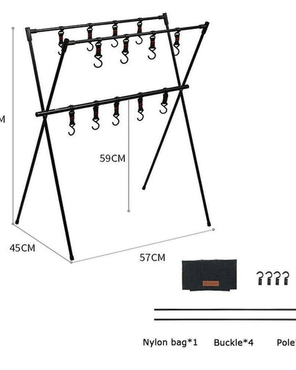 Compact Folding Aluminum Camping Cooking Rack and Organizer for Outdoor Fun
