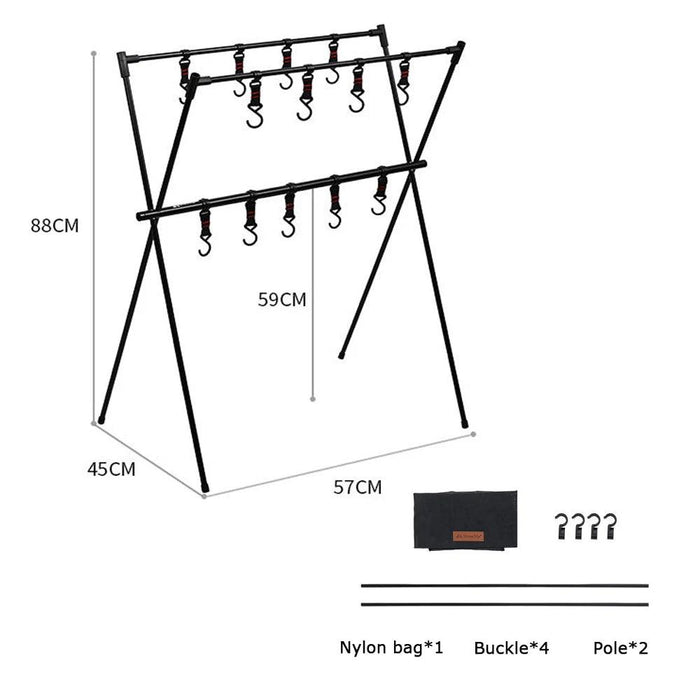 Compact Folding Aluminum Camping Cooking Rack and Organizer for Outdoor Fun