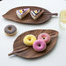 Walnut Rubber Wood Leaf Serving Trays for Stylish Dining Experience