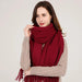 Elegant Beige Wool Scarf with Trendy Tassels - A Must-Have Accessory for Stylish Women