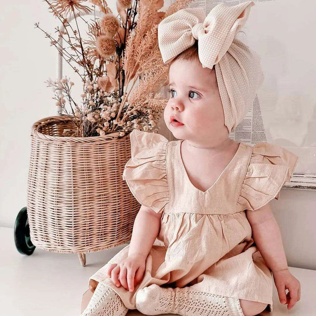 Chic Oversized Bow Turban Headband for Fashion-Forward Baby Girls