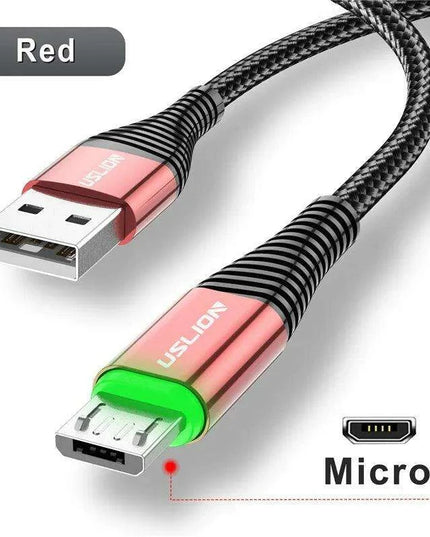 Lightning Speed 5A LED Micro USB Charging Cable - Stylish Data Sync with Illuminated Features