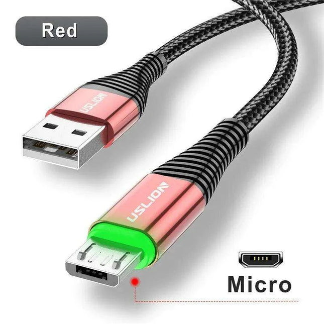 Lightning Speed 5A LED Micro USB Charging Cable - Stylish Data Sync with Illuminated Features