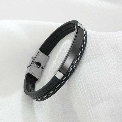 Customizable Leather Date Bracelets with Engraved Personalization