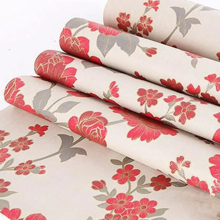 Moda Red Peony Waterproof Peel and Stick Wallpaper - Easy Application