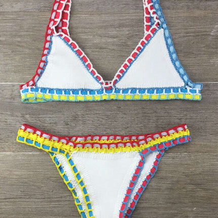 Hand Crocheted Bikini Knit Panel Swimsuit Set - Très Elite