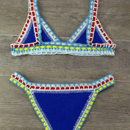 Hand Crocheted Bikini Knit Panel Swimsuit Set - Très Elite