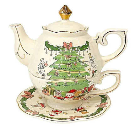 Hand-Drawn Retro Christmas Tea Set with Elegant Gift Box - Très Elite