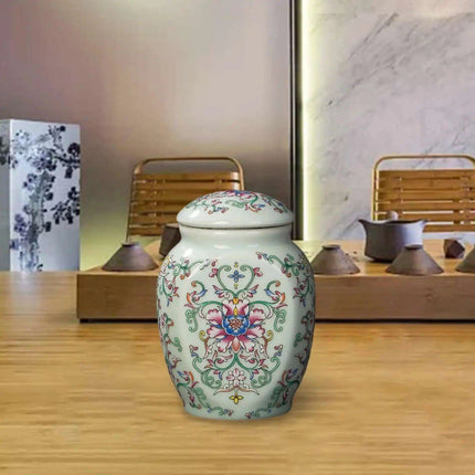 Hand-Painted Porcelain Floral Vase Jar - Stylish Tea Storage and Home Decor Piece - Très Elite