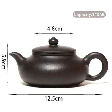 Handcrafted 140ml Yixing Purple Clay Teapot - Exquisite Zisha Kettle for Passionate Tea Aficionados - Très Elite