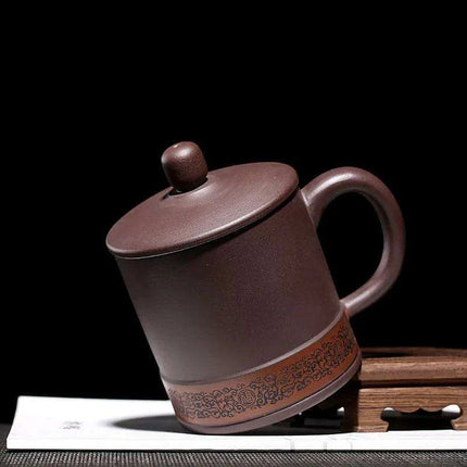 Handcrafted 400ML Yixing Purple Clay Tea Cup Set - Elegant Chinese Mugs for Home and Travel - Très Elite