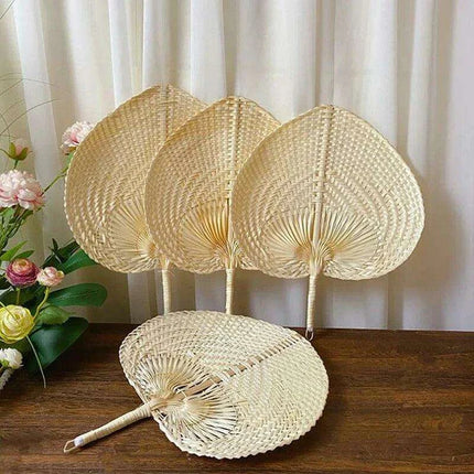 Handcrafted Bamboo Heart-Shaped Fan for Summer Celebrations and Home Elegance - Très Elite