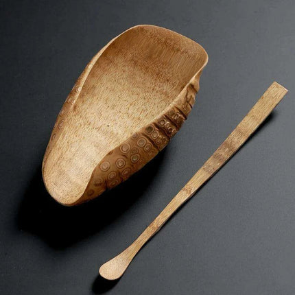 Handcrafted Bamboo Root Tea Spoon and Stick Set for Tea Enthusiasts - Très Elite