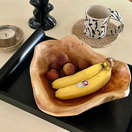 Handcrafted Cedar Root Serving Bowl - Distinctive Natural Wood Dish for Entertaining and Everyday Use - Très Elite