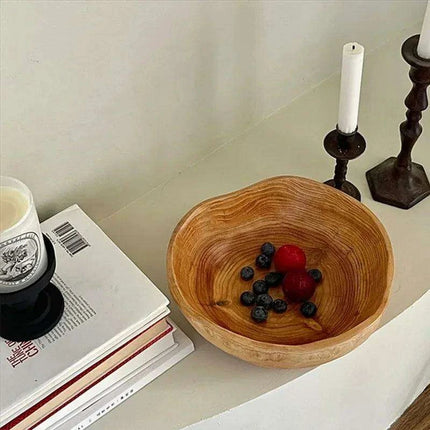 Handcrafted Cedar Root Serving Bowl - Distinctive Natural Wood Dish for Entertaining and Everyday Use - Très Elite