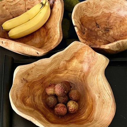 Handcrafted Cedar Root Wooden Fruit and Vegetable Basket