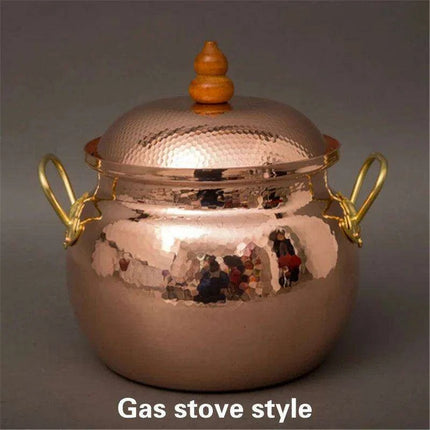 Handcrafted Copper Soup Pot with Induction Base - Essential for Culinary Excellence - Très Elite
