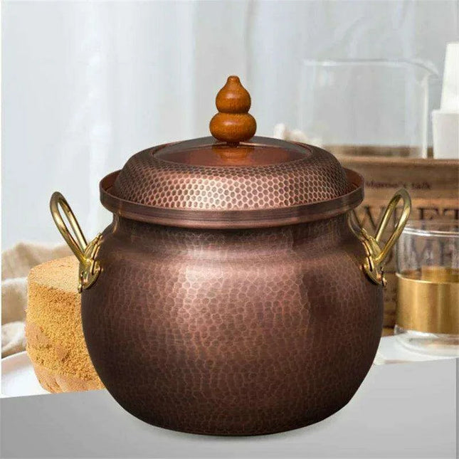 Handcrafted Copper Soup Pot with Induction Base - Essential for Culinary Excellence