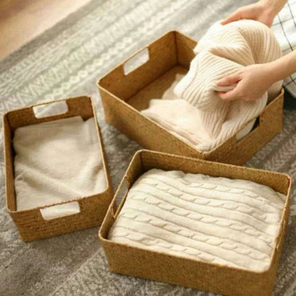 Handcrafted Extra-Large Seagrass Storage Basket - Chic Organizer for Fruits, Breads, and Linens - Très Elite