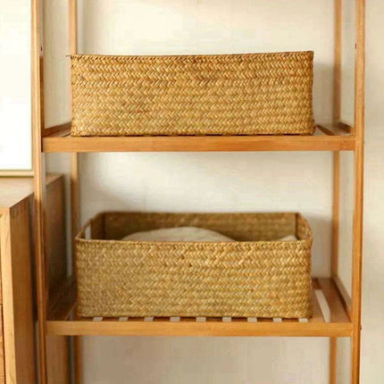 Handcrafted Extra-Large Seagrass Storage Basket - Chic Organizer for Fruits, Breads, and Linens - Très Elite