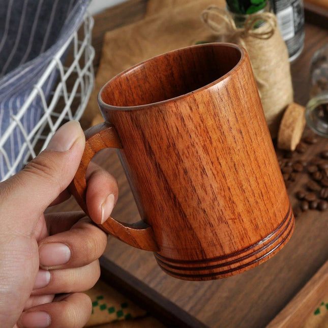 Handcrafted Jujube Wood Drink Mug - Eco-Friendly Retro Cup for Coffee, Tea, and More