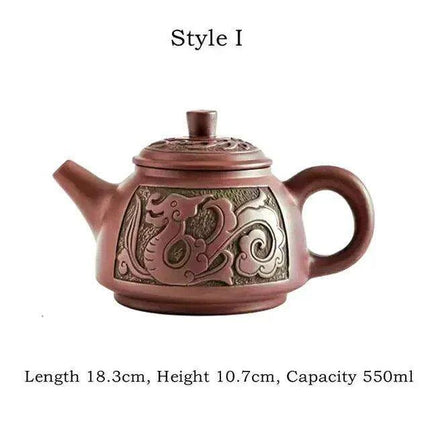 Handcrafted Purple Clay Teapot - Authentic - Très Elite