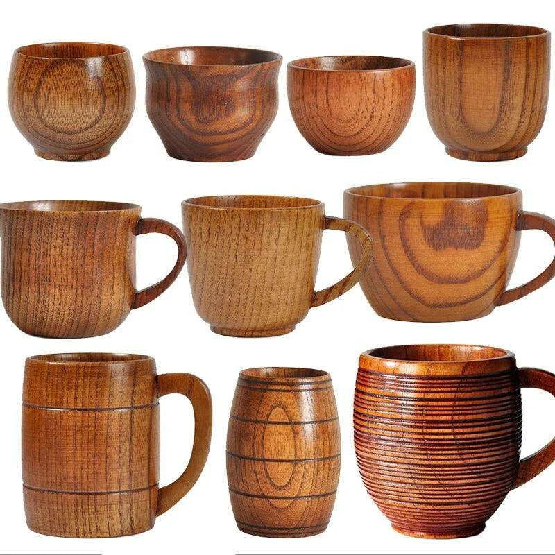 Handcrafted Rustic Spruce Wood Mug - Stylish Natural Drinkware for All Beverages - Très Elite