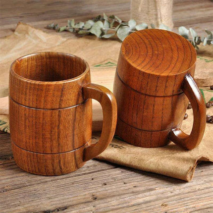 Handcrafted Rustic Spruce Wood Mug - Stylish Natural Drinkware for All Beverages - Très Elite