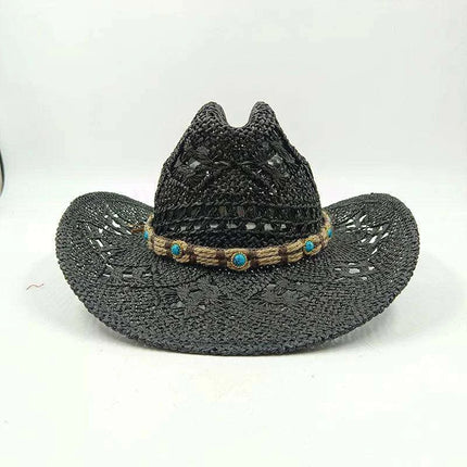 Handcrafted Unisex Denim Straw Cowboy Hat for Ultimate Summer Sun Protection - Très Elite